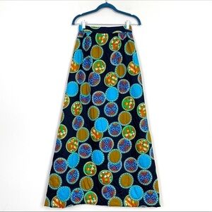 Vntg Dynasty Quilted Maxi Skirt Colorful Medallion Print Cottagecore Sz 8